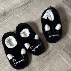 Black and White Cat Slippers